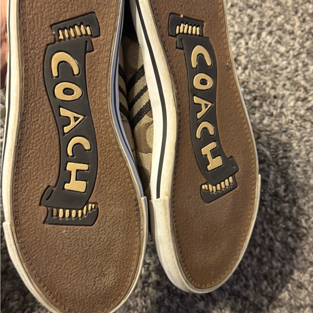 Coach Women's FOLLY classic Tan and Black Signature Sneakers - Picture 3 of 14